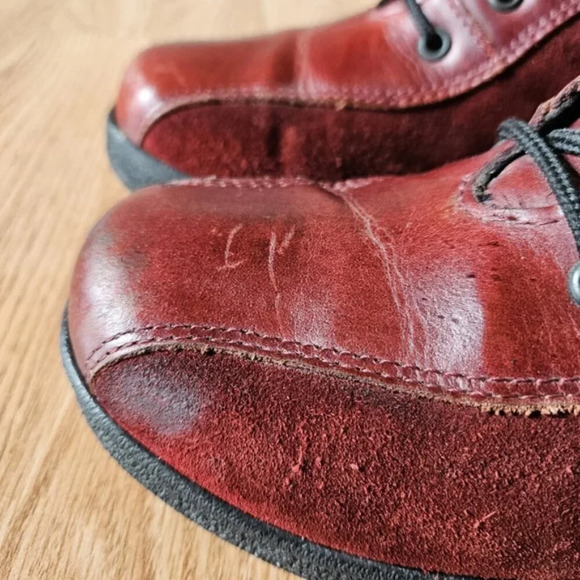 Saute Mouton Riley Suede Leather Boho Fall Winter  Women's Ankle Boots Red Sz 38 - Picture 11 of 16